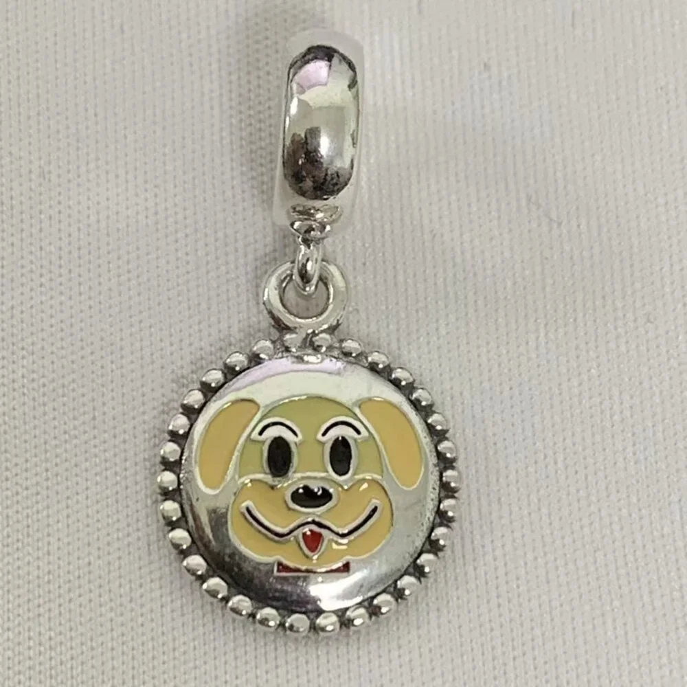 Pandora Dog Animal Printing Exclusive Dangle Charm Pendant, S925 Silver Jewelry